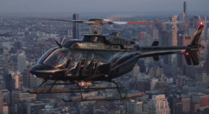 Helicopter Close Up in Flight - NYC