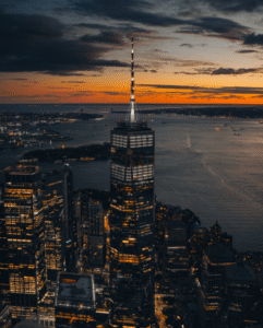 Freedom Tower - sunset - facing south