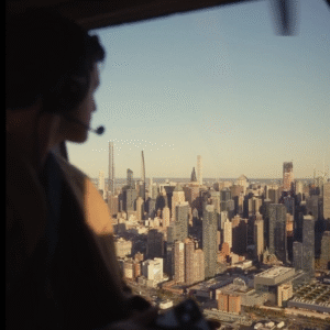 Midtown Skyline - view from inside helicopter